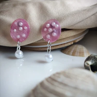 Naušnice Pink Pearl