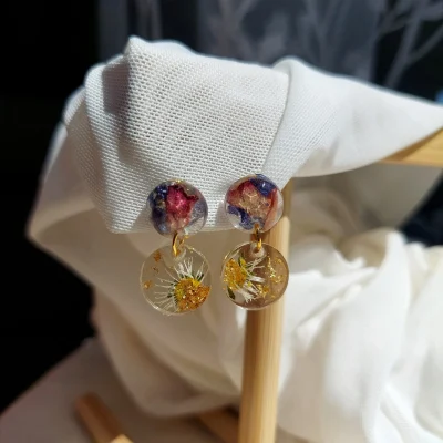 Naušnice Purple Daisy